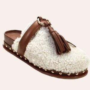 ULLA JOHNSON Ruby Shearling Slide in Cream 7.5 $695